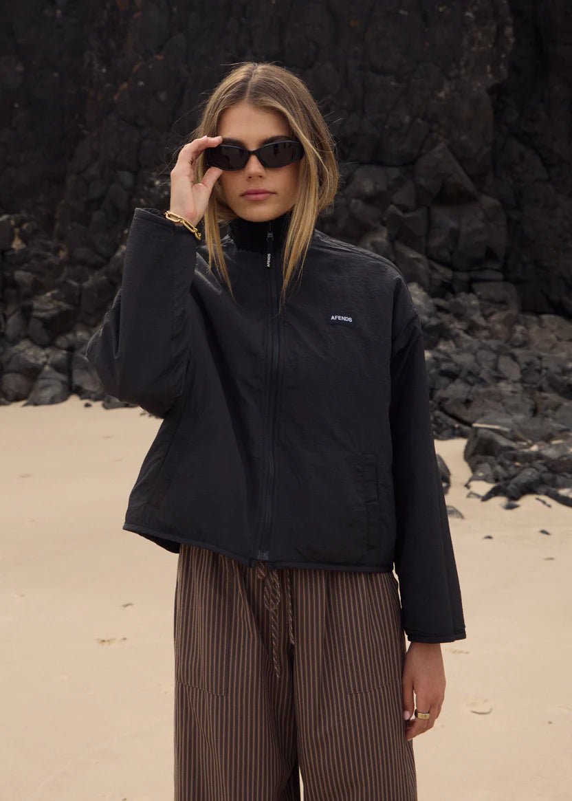 Berlin - Reversible Polar Fleece Jacket - AfendsW242580-BLACK-S