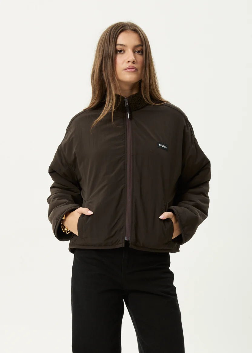 Berlin - Reversible Polar Fleece Jacket - Coffee - AfendsW242580-COF-COFFEE-M