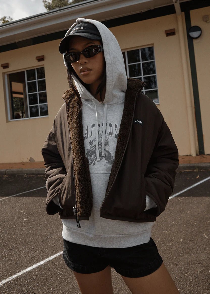 Berlin - Reversible Polar Fleece Jacket - Coffee - AfendsW242580-COF-COFFEE-M