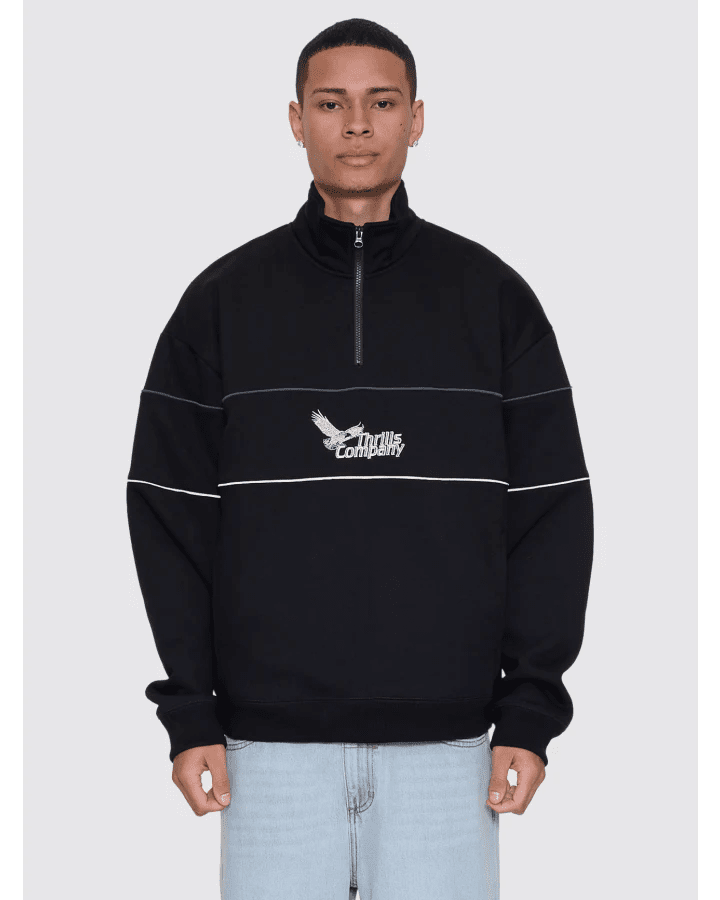 Between Chaos & Calm Quarter Zip Fleece - ThrillsTA26-271B-Black-S