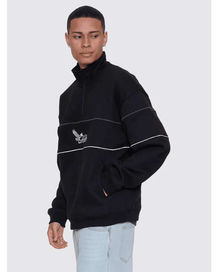 Between Chaos & Calm Quarter Zip Fleece - ThrillsTA26-271B-Black-S