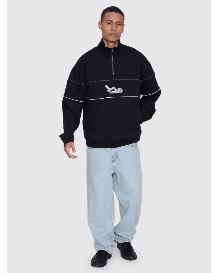 Between Chaos & Calm Quarter Zip Fleece - ThrillsTA26-271B-Black-S