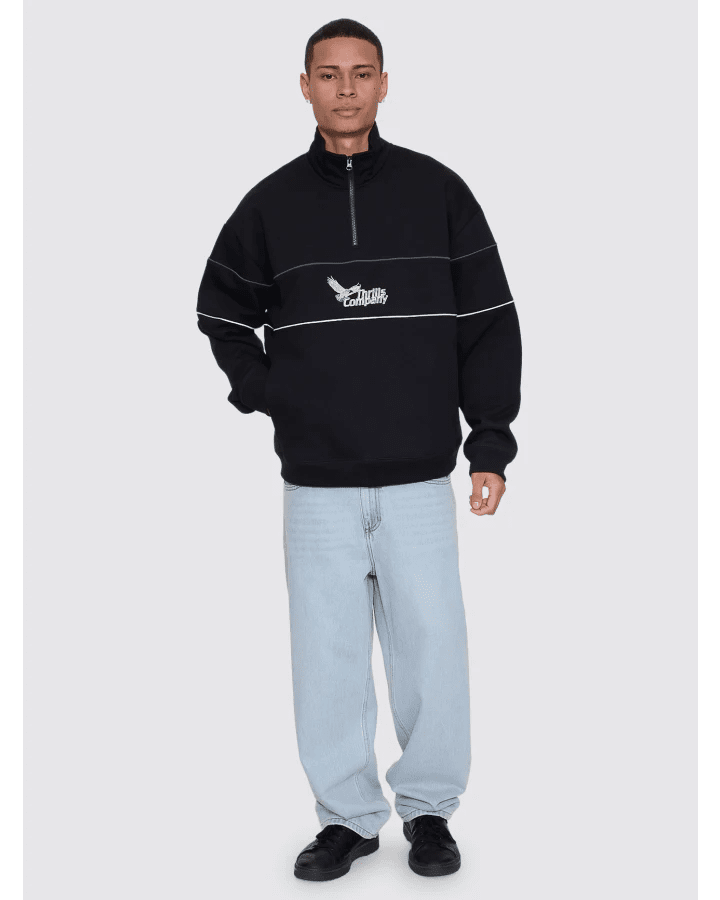 Between Chaos & Calm Quarter Zip Fleece - ThrillsTA26-271B-Black-S