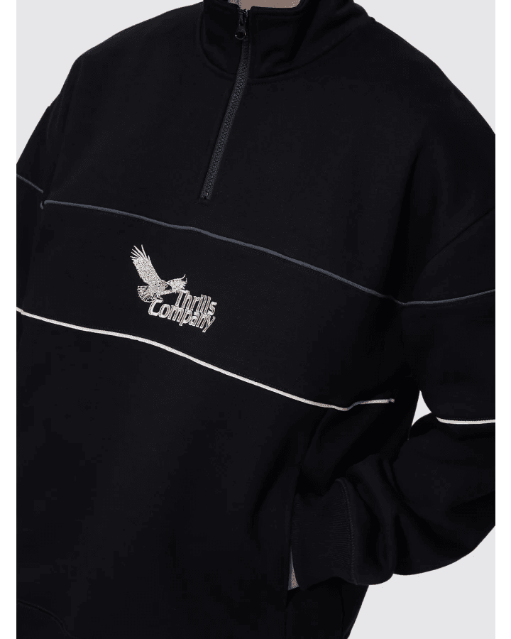 Between Chaos & Calm Quarter Zip Fleece - ThrillsTA26-271B-Black-S