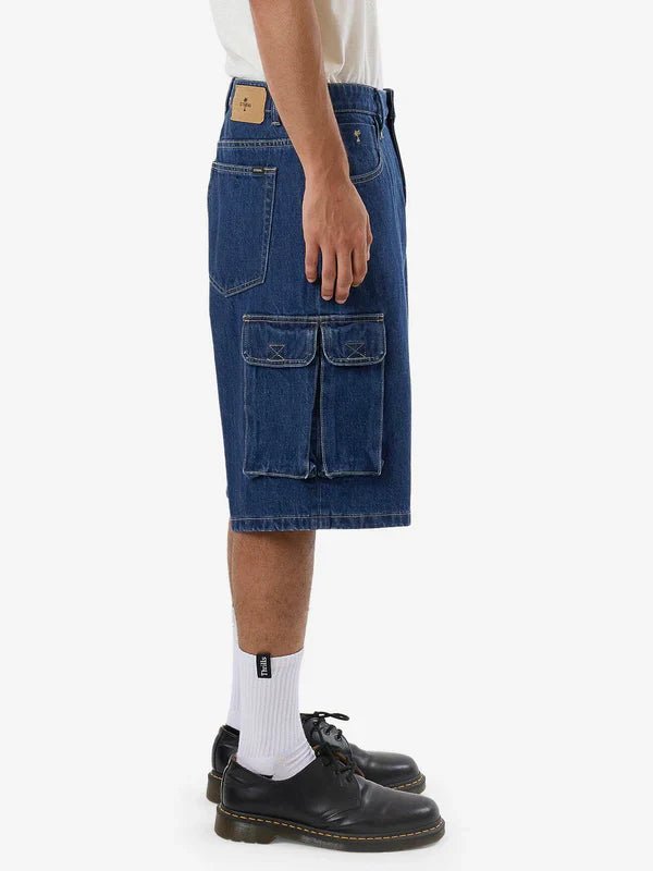 Big Slacker Denim Cargo Short - Thrillstdp - 327eub - Union Blue - 30
