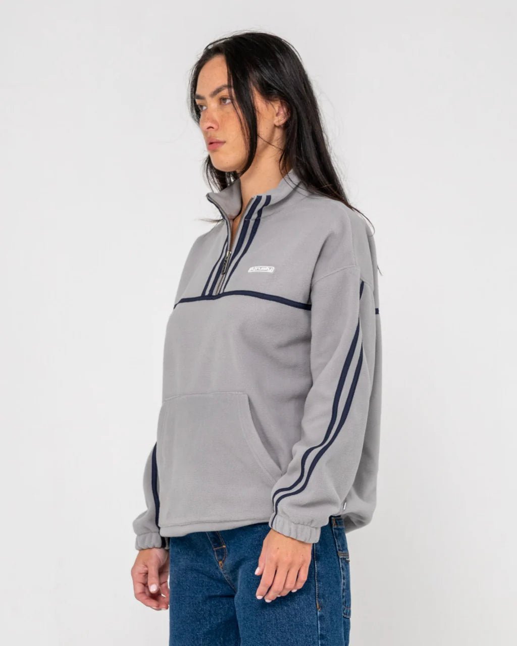 BIND ME UP CONTRAST POLAR FLEECE - RustyFTL0891-GREY / NAVY-06