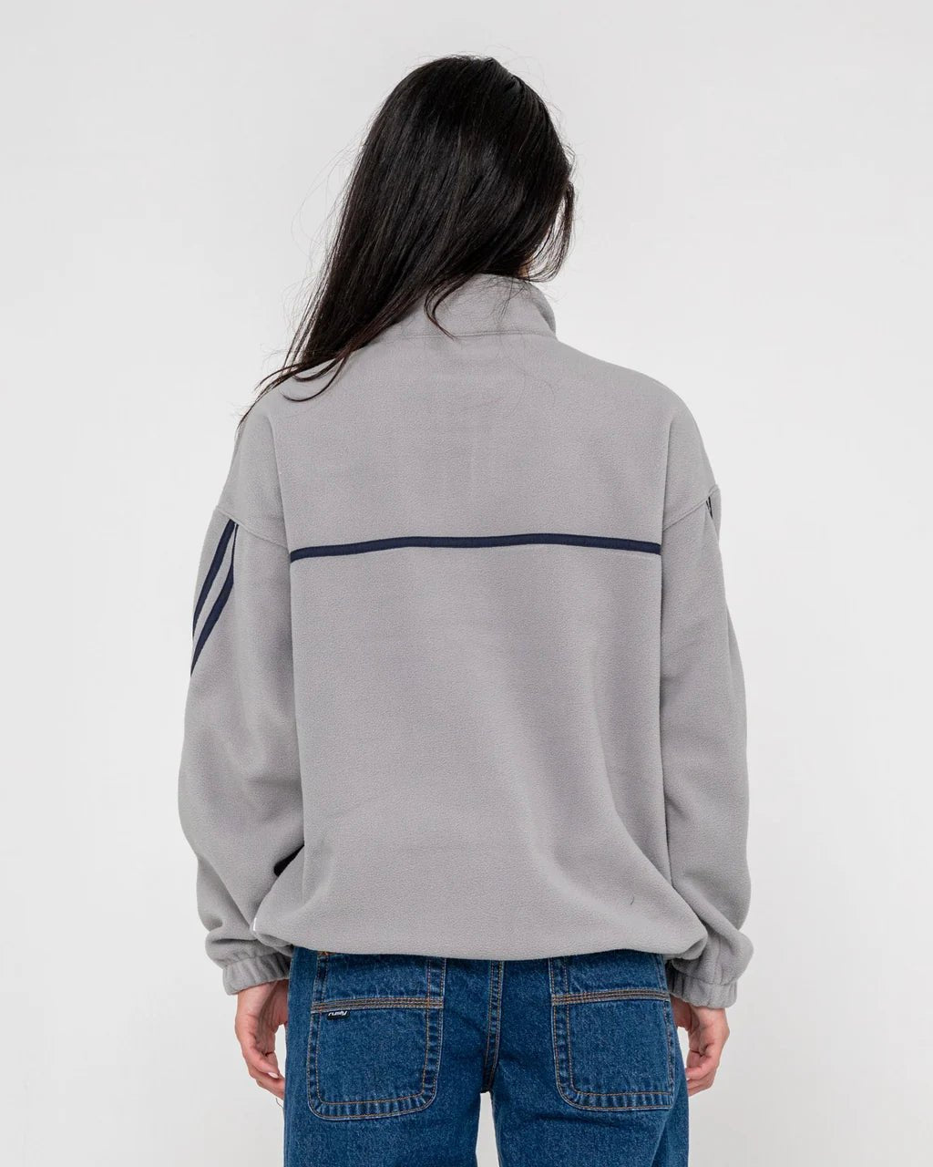 BIND ME UP CONTRAST POLAR FLEECE - RustyFTL0891-GREY / NAVY-06
