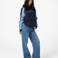 BLACK SPLICE OVERSIZED HOODED FLEECE - RustyFTL0899-NAVY / BLUE-6