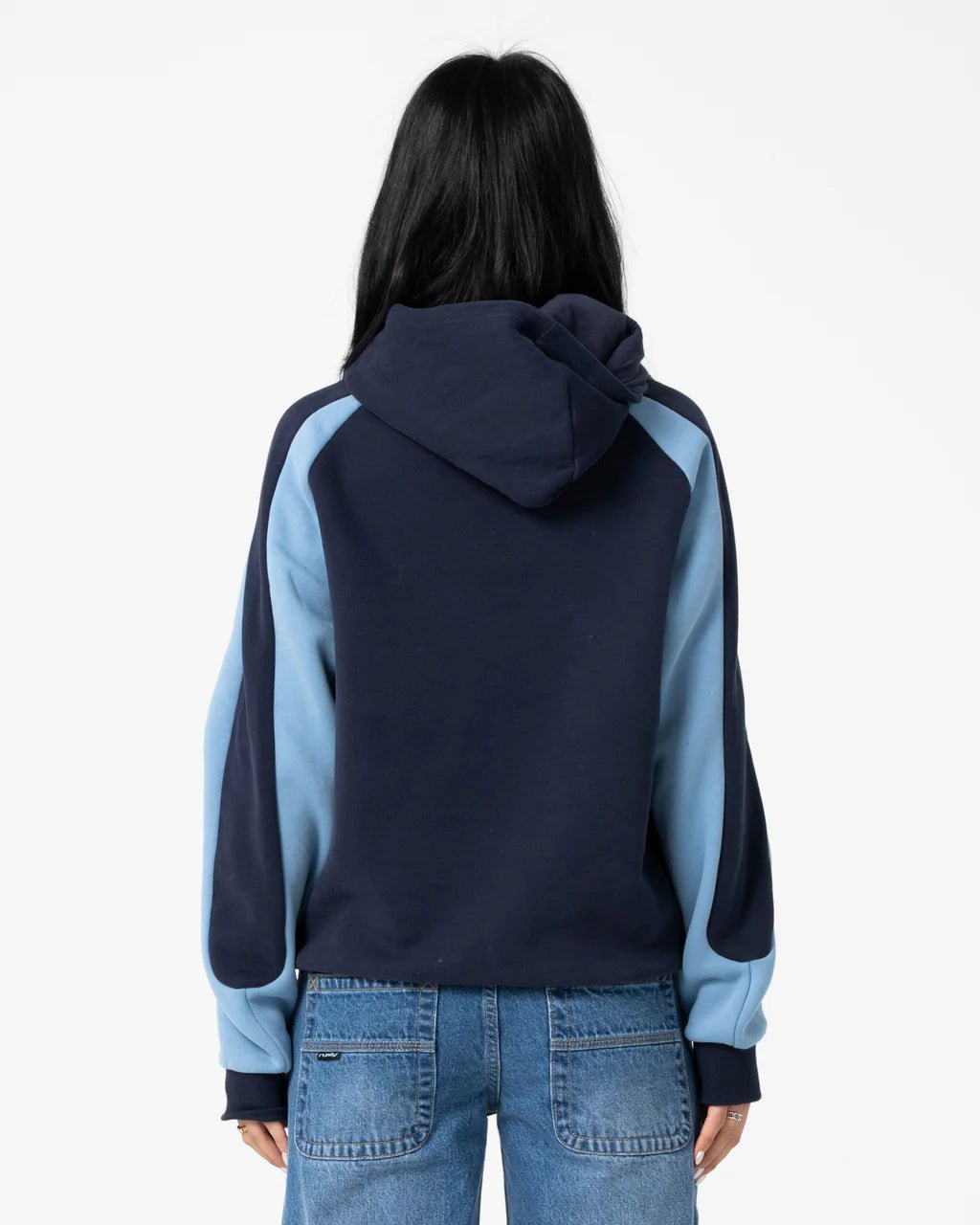 BLACK SPLICE OVERSIZED HOODED FLEECE - RustyFTL0899-NAVY / BLUE-6