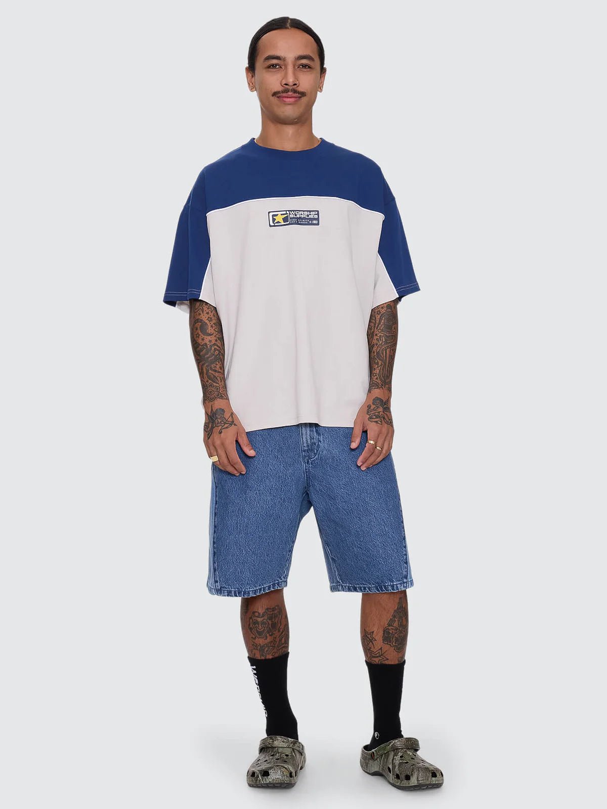 Blender Oversize Panel Tee - WorshipPR25-120E-Blue Depths-S
