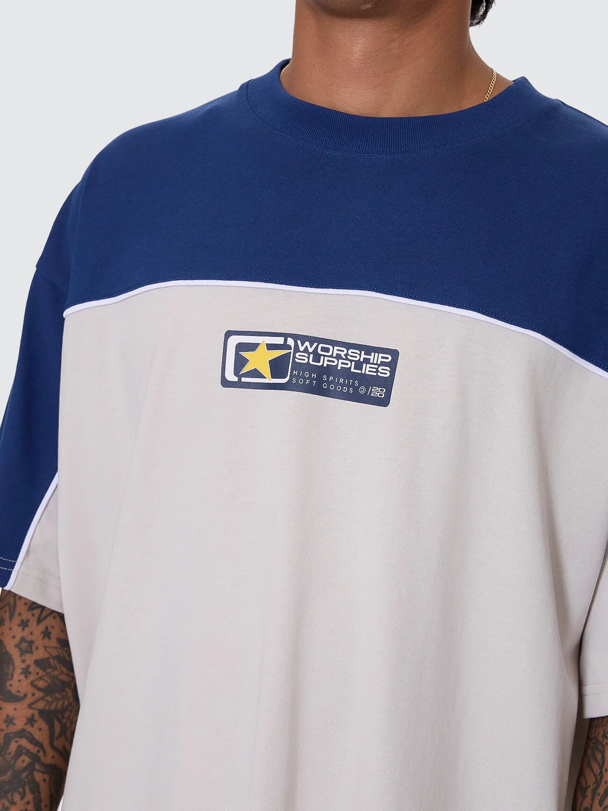 Blender Oversize Panel Tee - WorshipPR25-120E-Blue Depths-S