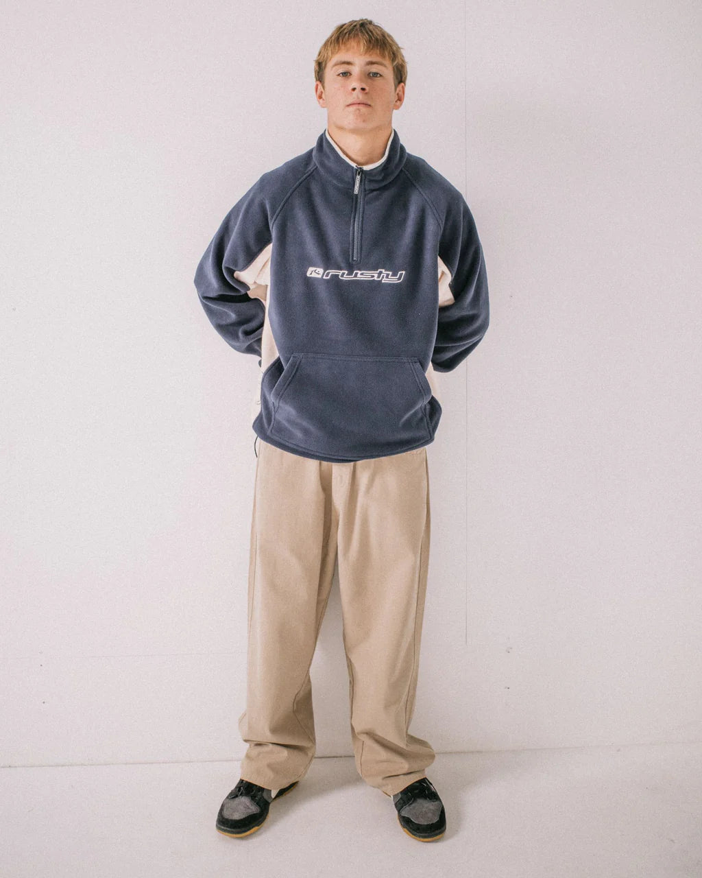 BLIZZARD QUARTER ZIP POLAR FLEECE - RustyFTM1191-NAVY BLUE-XS