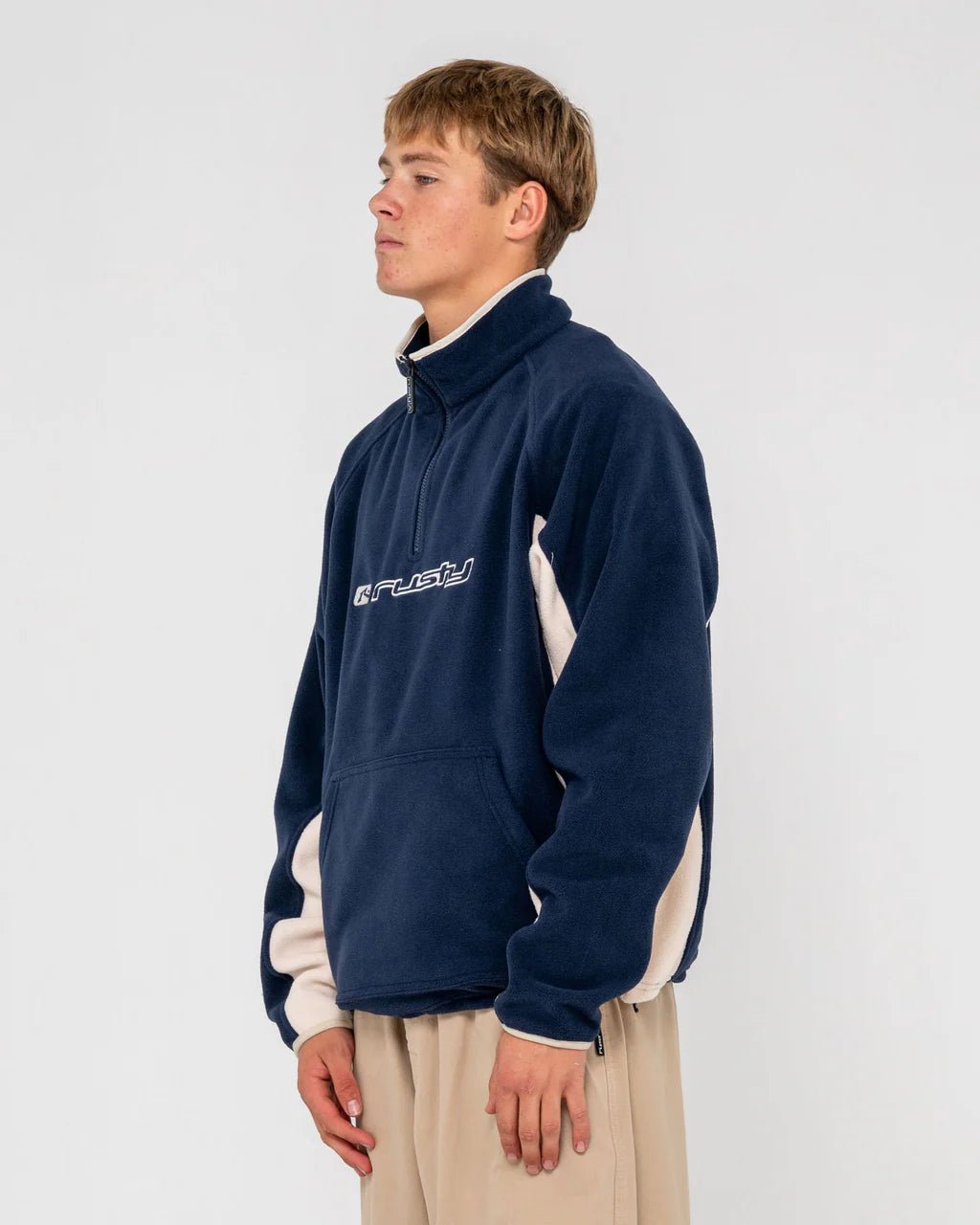 BLIZZARD QUARTER ZIP POLAR FLEECE - RustyFTM1191-NAVY BLUE-XS
