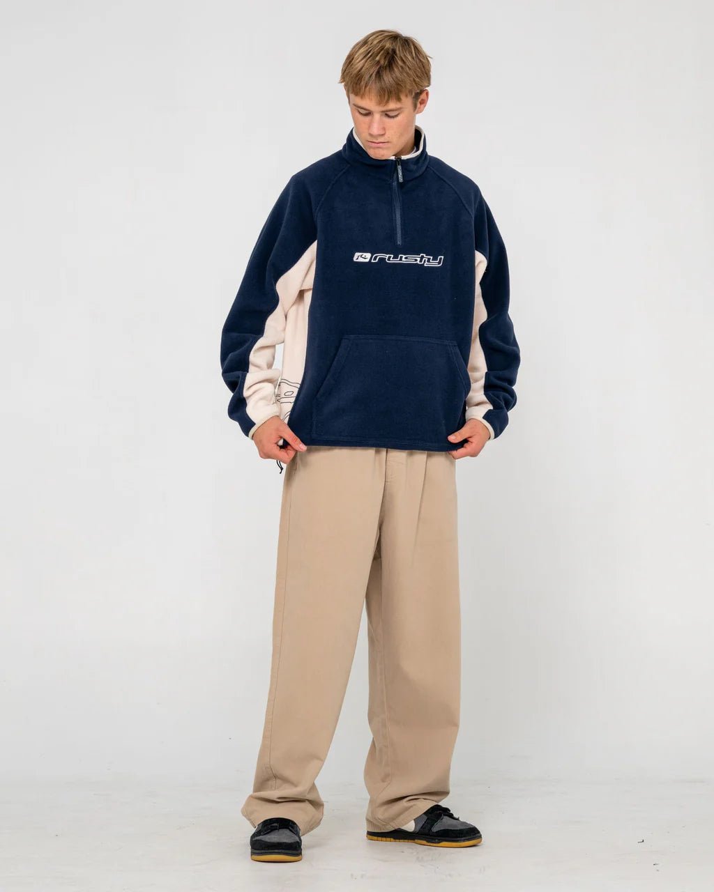 BLIZZARD QUARTER ZIP POLAR FLEECE - RustyFTM1191-NAVY BLUE-XS