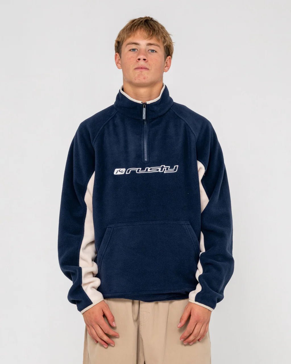 BLIZZARD QUARTER ZIP POLAR FLEECE - RustyFTM1191-NAVY BLUE-XS