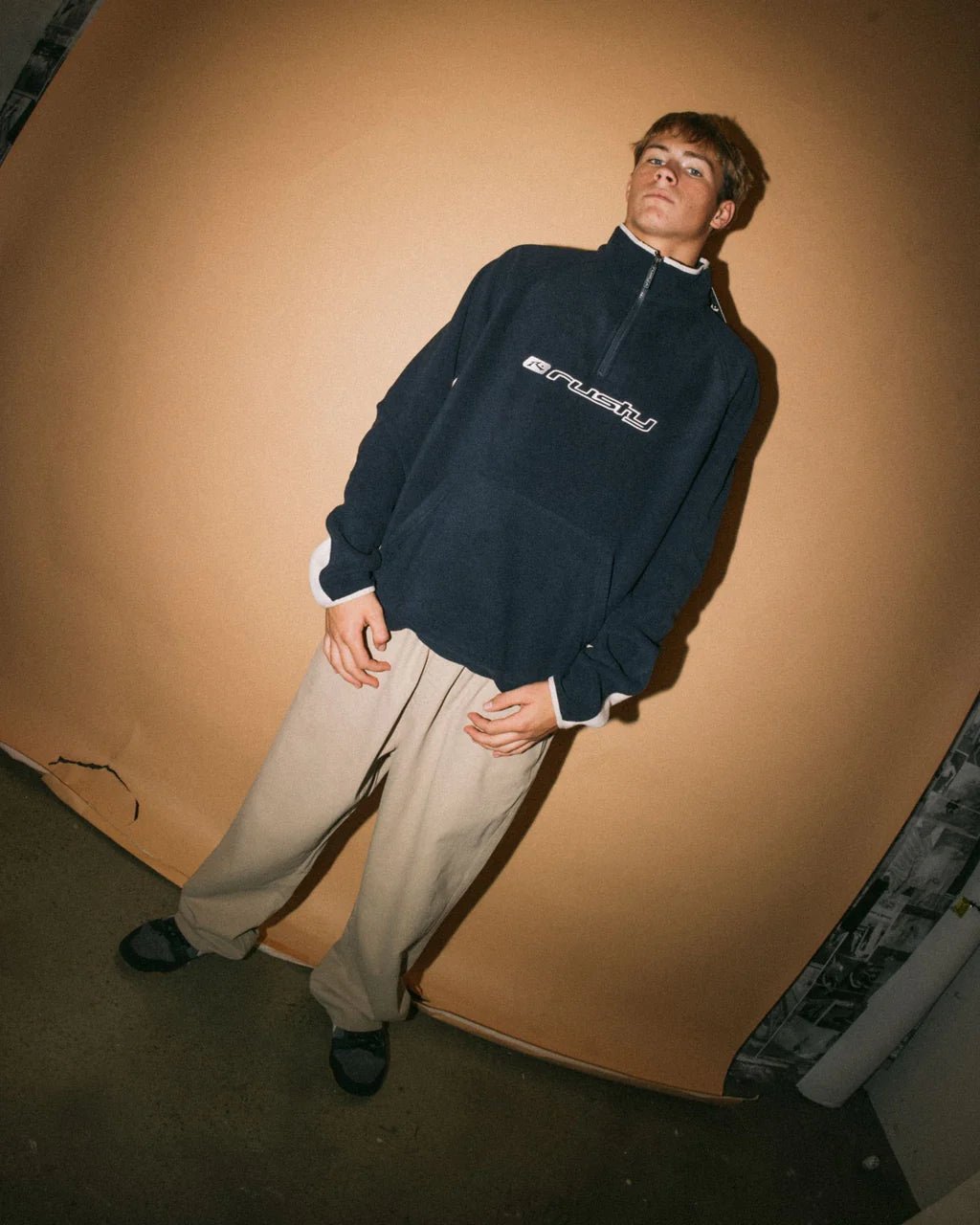 BLIZZARD QUARTER ZIP POLAR FLEECE - RustyFTM1191-NAVY BLUE-XS