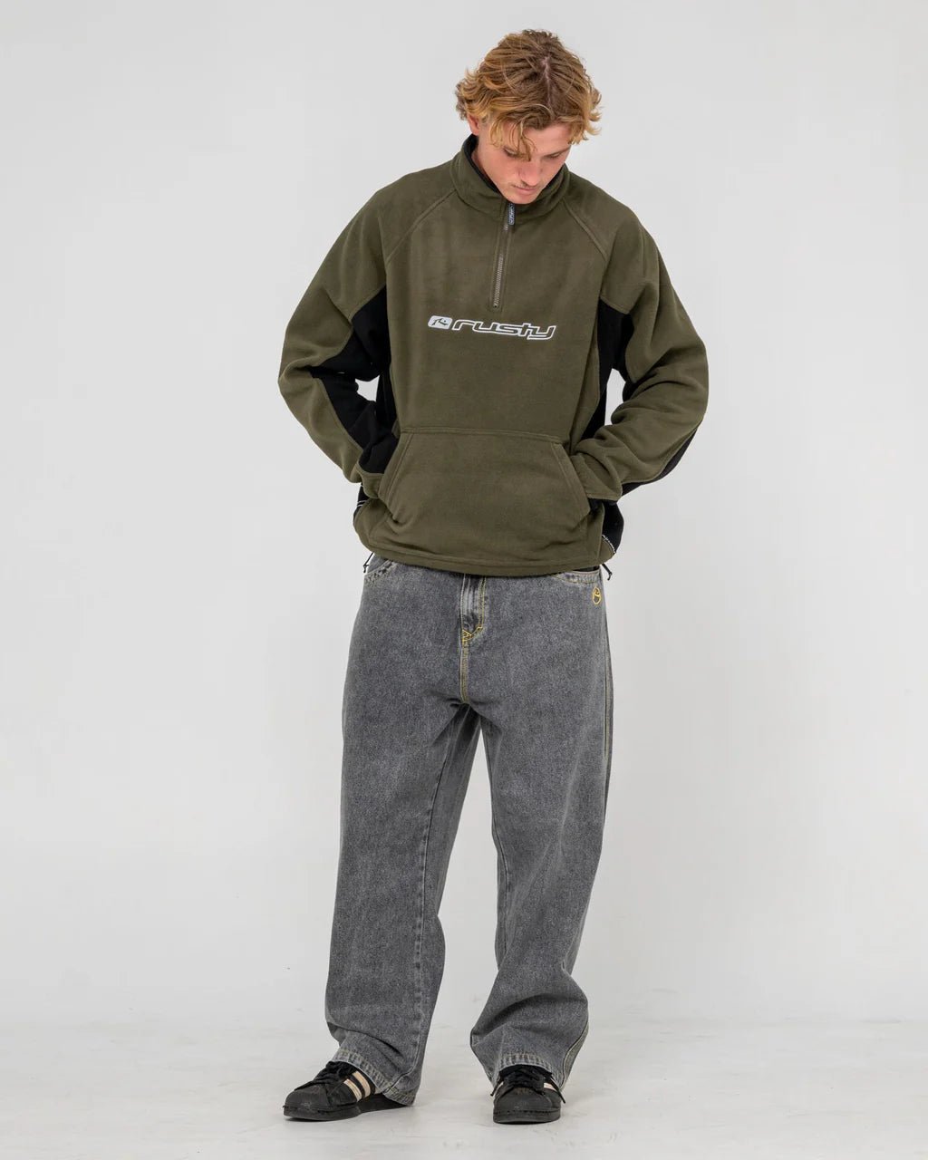 BLIZZARD QUARTER ZIP POLAR FLEECE - RustyFTM1191-NAVY BLUE-XS