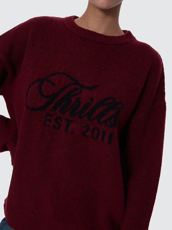 Bloodlines Knit Sweater -ThrillsWTA26-207H-New Maroon-6