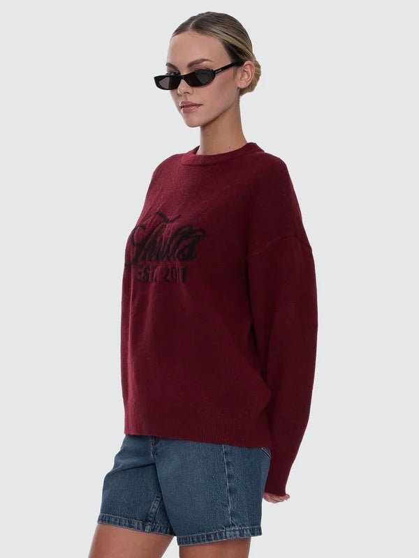 Bloodlines Knit Sweater -ThrillsWTA26-207H-New Maroon-6
