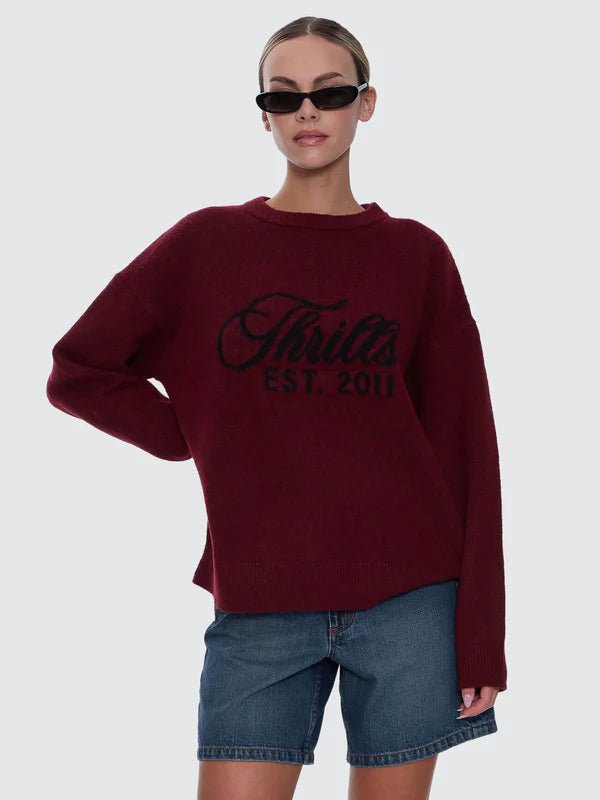 Bloodlines Knit Sweater -ThrillsWTA26-207H-New Maroon-6