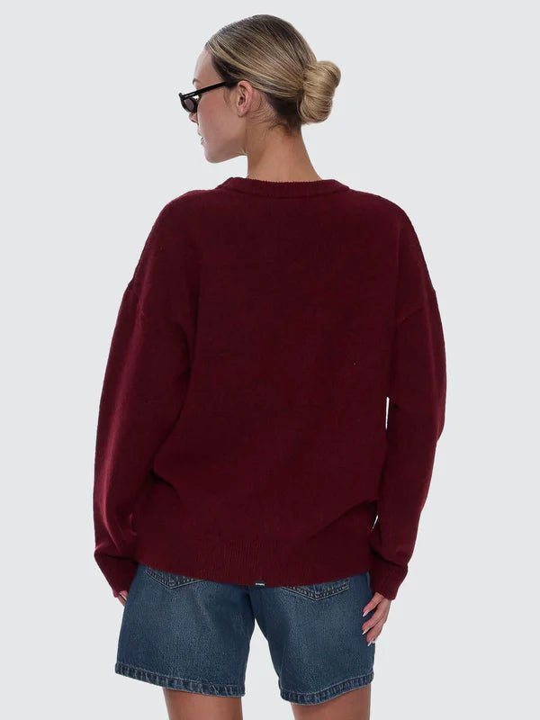 Bloodlines Knit Sweater -ThrillsWTA26-207H-New Maroon-6