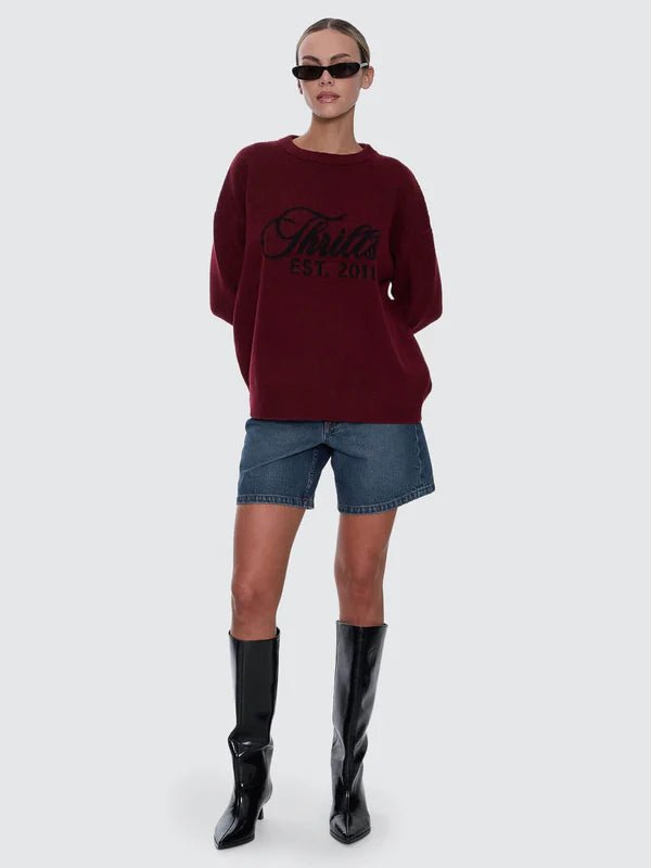 Bloodlines Knit Sweater -ThrillsWTA26-207H-New Maroon-6