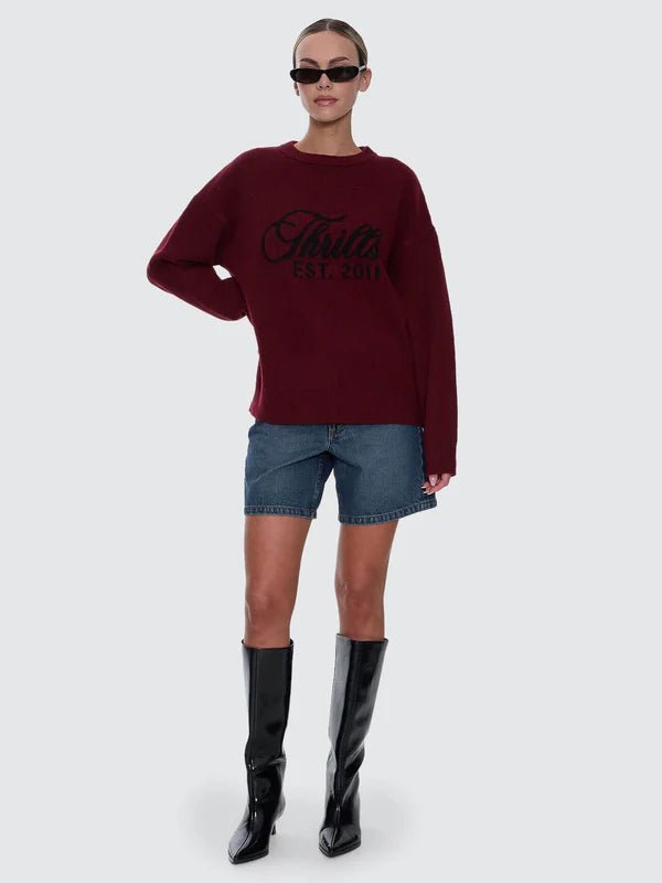 Bloodlines Knit Sweater -ThrillsWTA26-207H-New Maroon-6