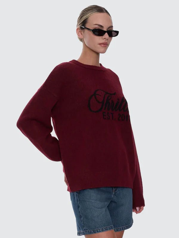 Bloodlines Knit Sweater -ThrillsWTA26-207H-New Maroon-6