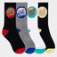 BOLD SHADOW DOT CREW SOCK 4 PACK -Santa CruzSB326-SO04-BLACK-WHITE-GREY MARLE-BLACK-2to8