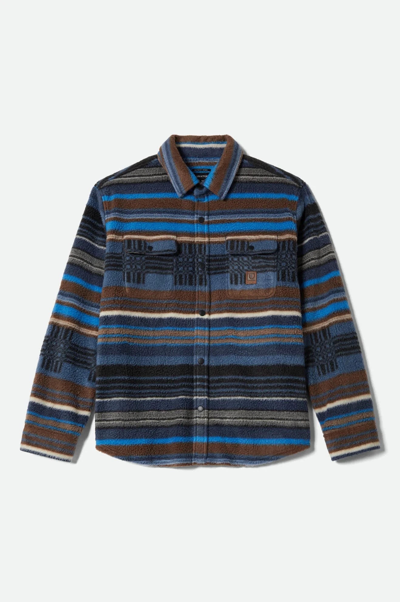 BOWERY L/S ARCTIC STRETCH FLEE - Brixton1221-MOOD INDIGO BLANKET STRIPE-M