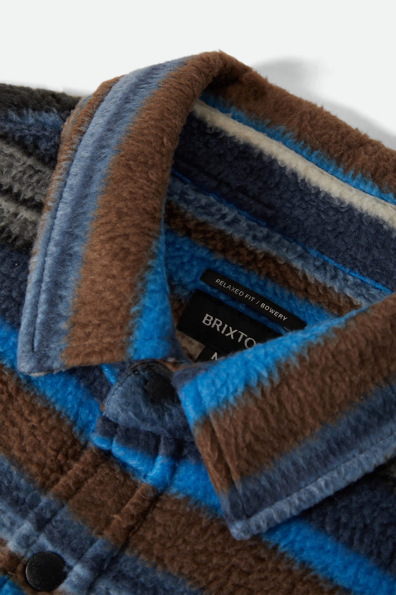 BOWERY L/S ARCTIC STRETCH FLEE - Brixton1221-MOOD INDIGO BLANKET STRIPE-M