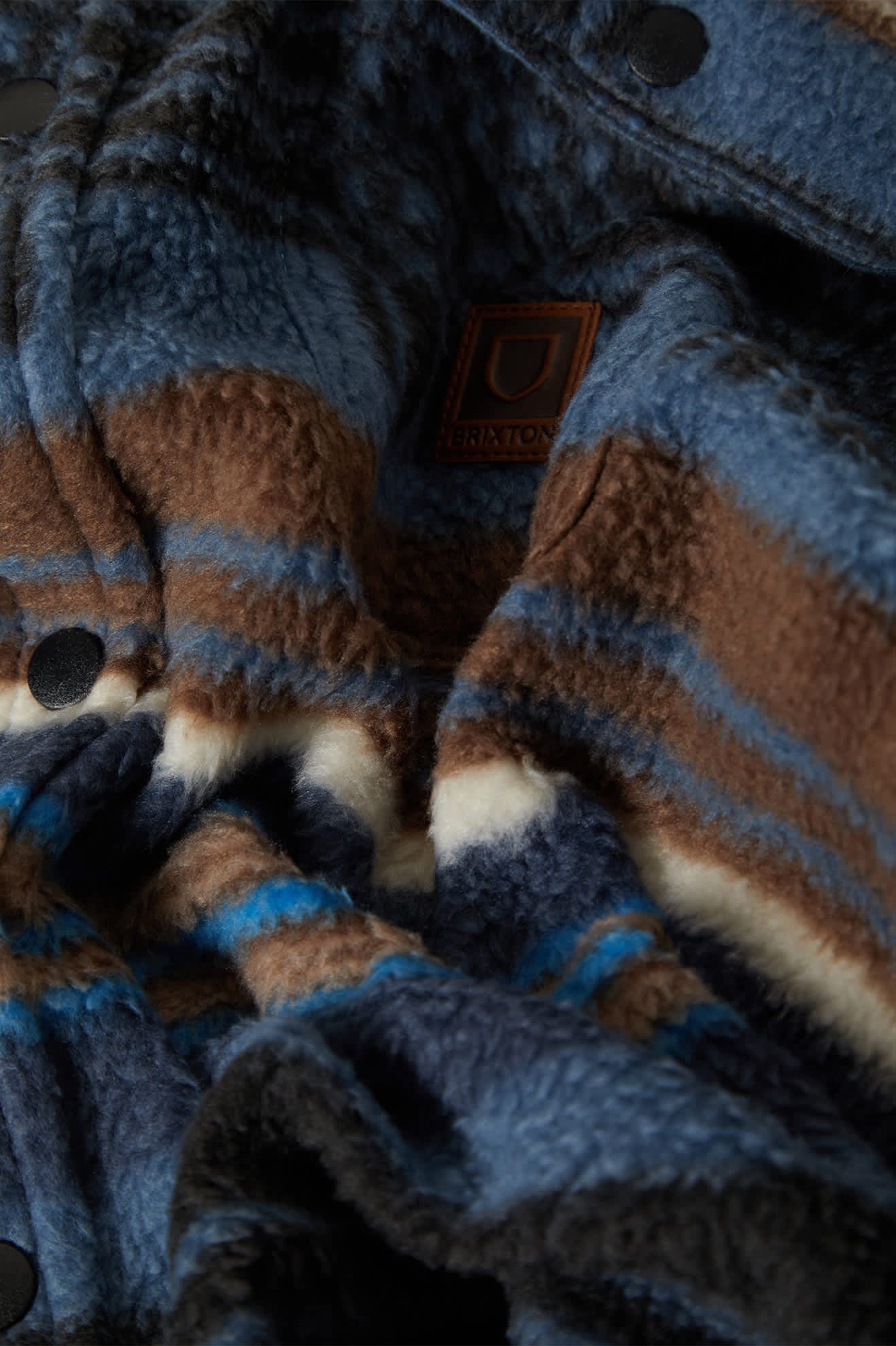 BOWERY L/S ARCTIC STRETCH FLEE - Brixton1221-MOOD INDIGO BLANKET STRIPE-M