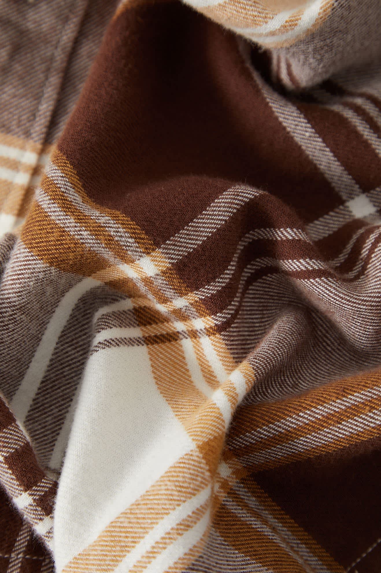 BOWERY LW ULTRA FLANNEL - Brixton1391-CHOCOLATE/OFF WHITE-S