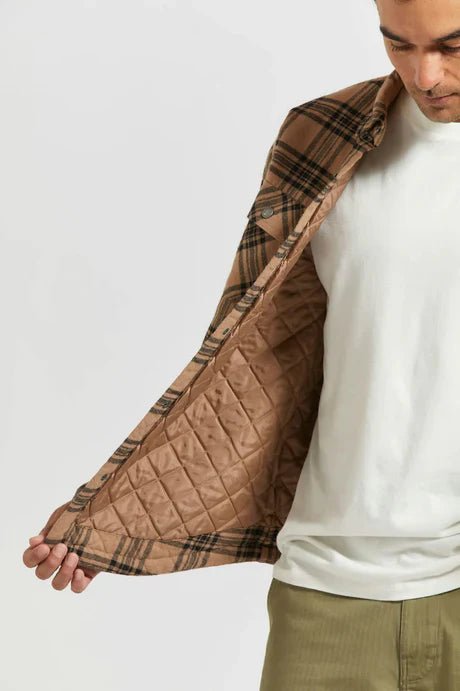 Bowery Quilted Flannel - Brixton01418 - WDSKB - Woodsmoke/Black - L