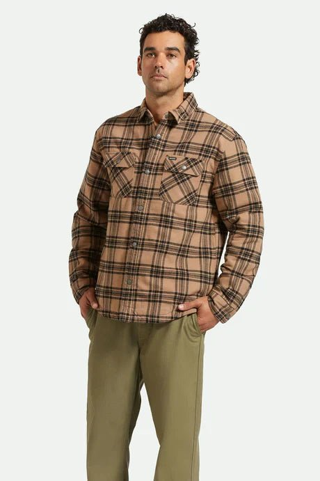 Bowery Quilted Flannel - Brixton01418 - WDSKB - Woodsmoke/Black - L