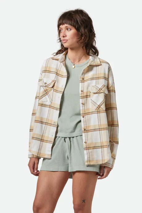 Bowery W Classic Flannel - Brixton01424 - OWSWC - off white/semolina/washed copper - L