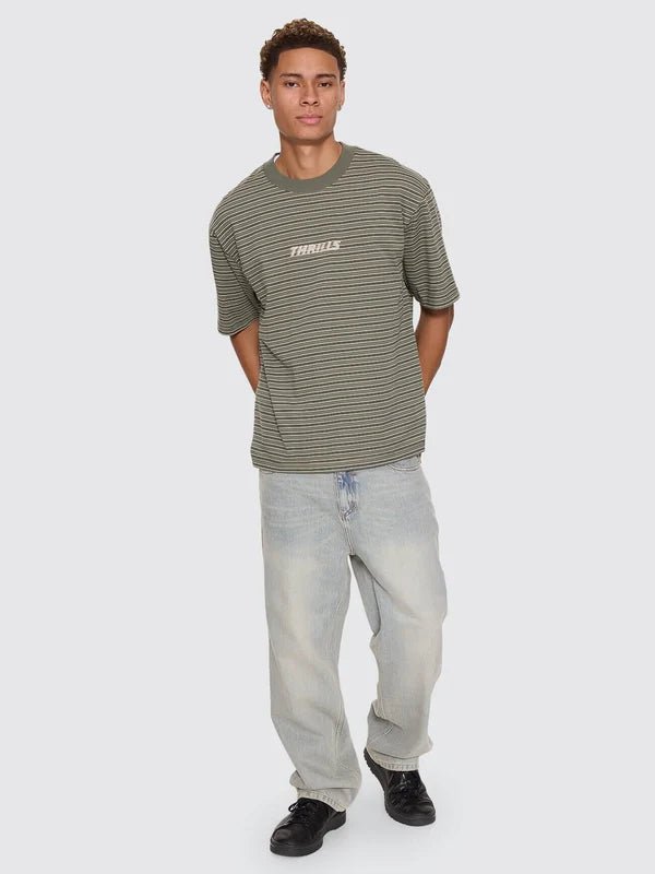 Built To Last Stripe Oversize Box Crop Tee -ThrillsTH26-113F-Beetle-S