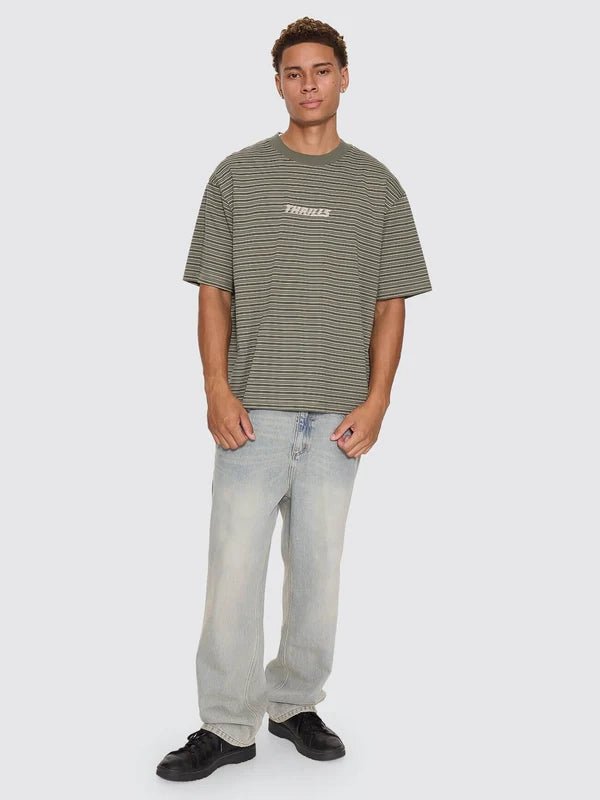 Built To Last Stripe Oversize Box Crop Tee -ThrillsTH26-113F-Beetle-S