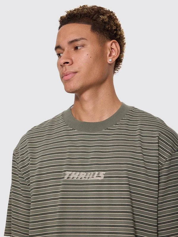 Built To Last Stripe Oversize Box Crop Tee -ThrillsTH26-113F-Beetle-S