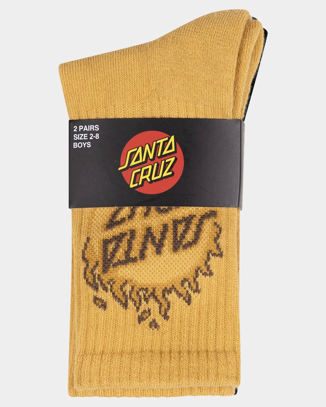 BURNT OPUS CREW SOCK 2 PACK -Santa CruzSB226-SO03-TAN-BLACK-2to8
