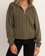 CABELLED VINTAGE ZIP KNIT - RhythmCD0425W - KN02 - OLIVE - 12