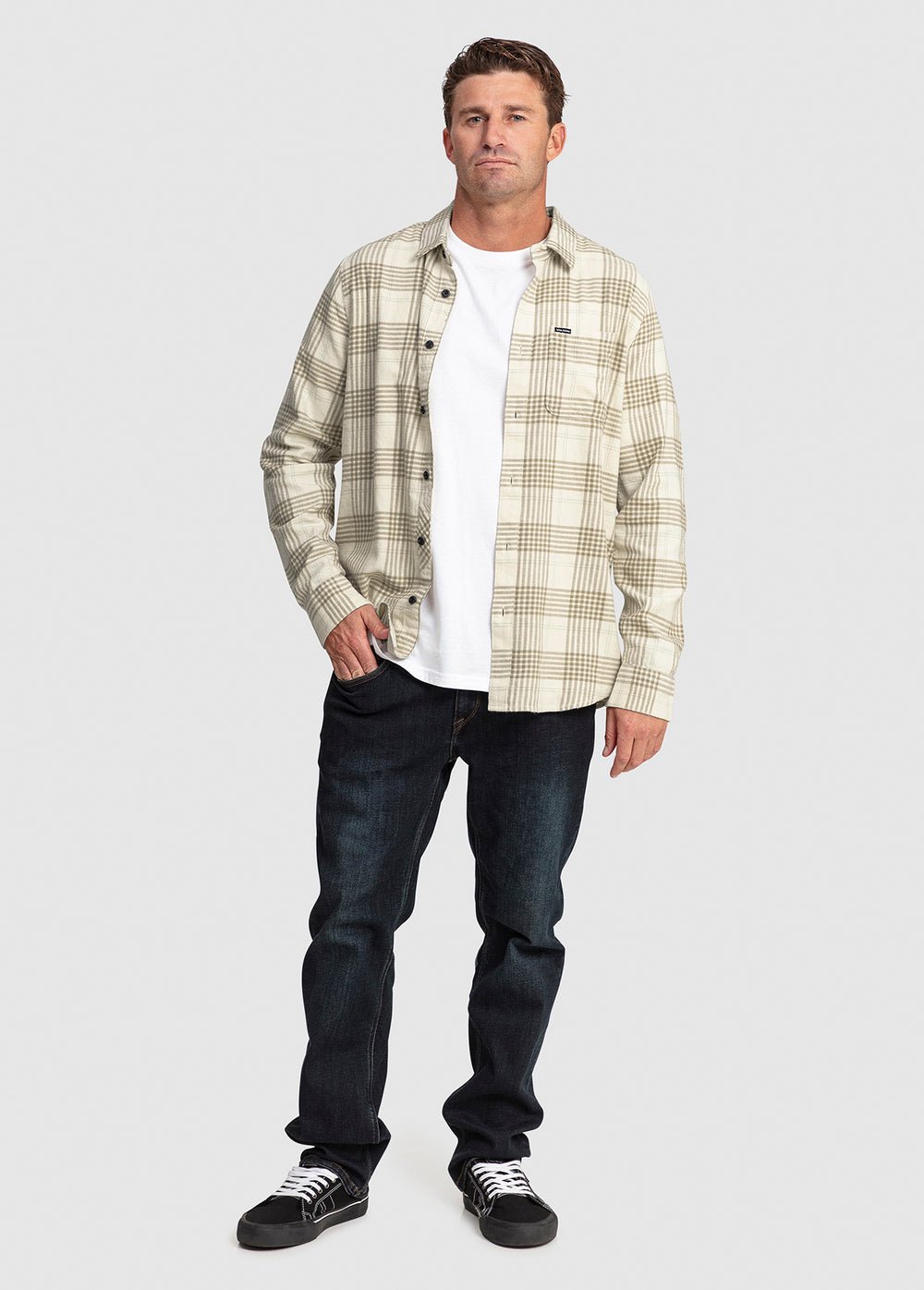 CADEN PLAID LS - VolcomA0532303-DIRTY WHITE-S
