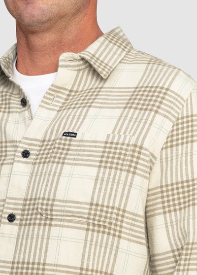 CADEN PLAID LS - VolcomA0532303-DIRTY WHITE-S