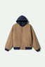 CANVAS HOODED BOMBER JKT - Brixton3464-KHAKI/MOOD INDIGO-M
