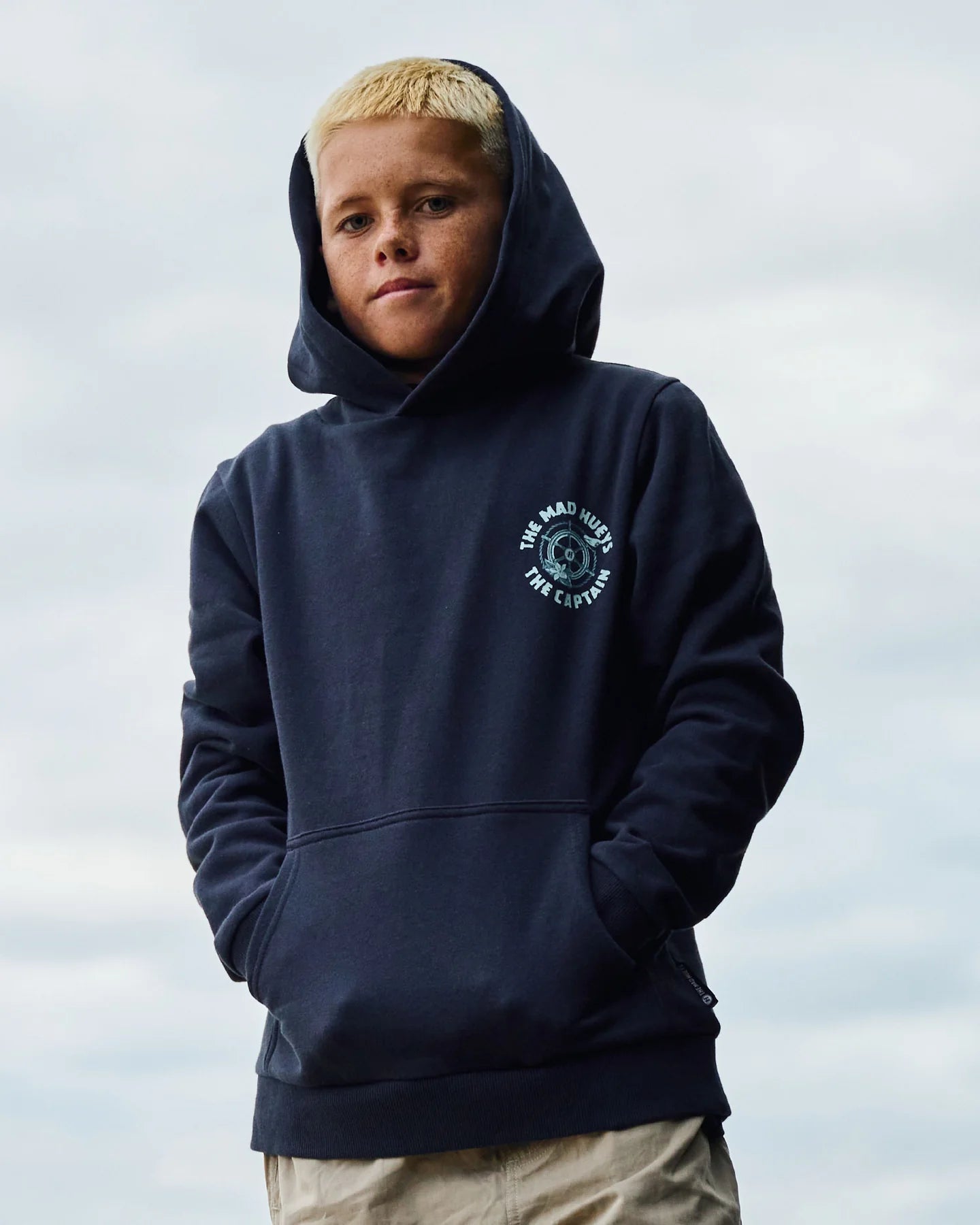 CAPTAIN TWO FACED | YOUTH HOODED PULLOVER - The Mad HueysH226B08002-NAVY-6