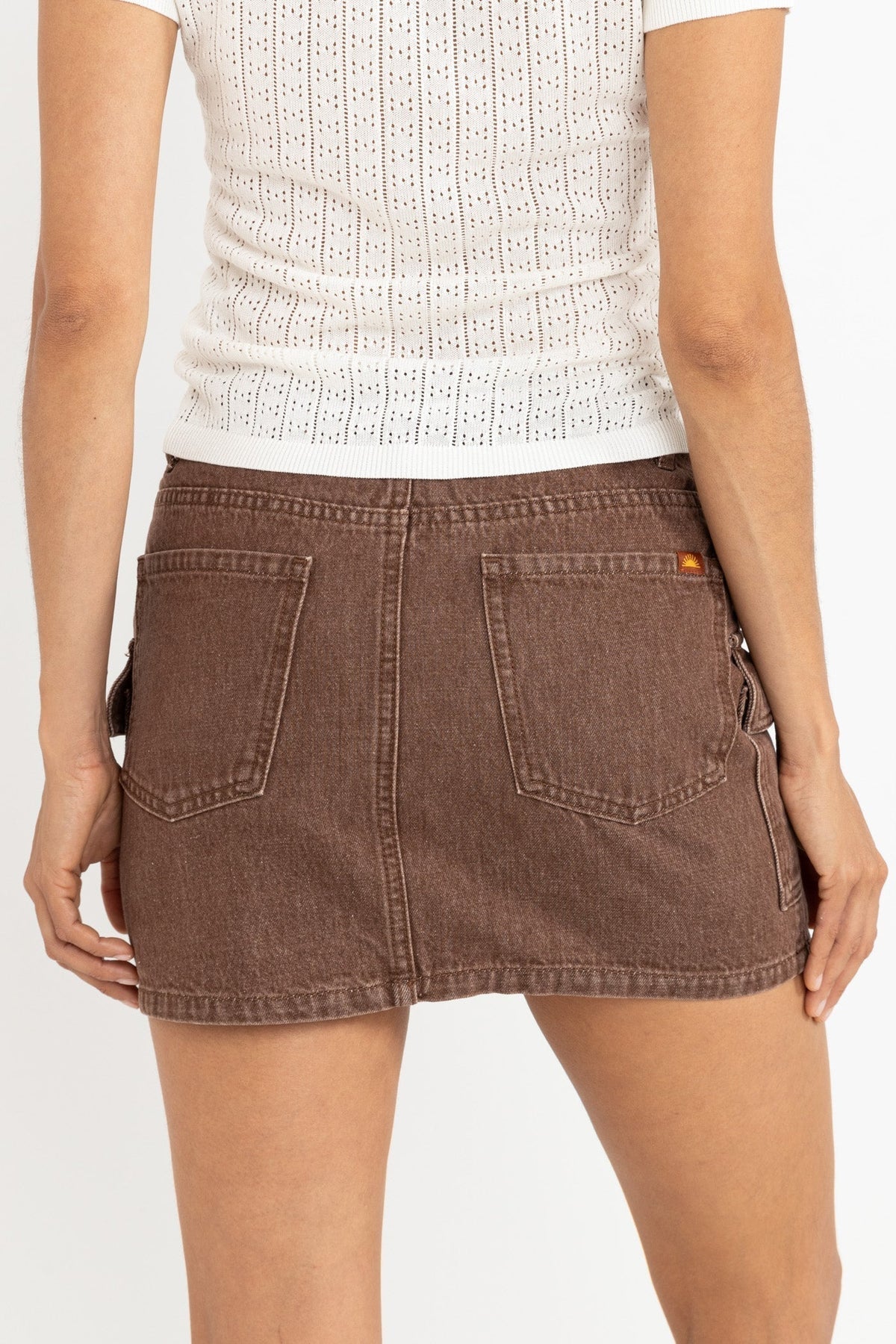 CARGO DENIM MINI SKIRT - Rhythm0725W - SK02 - DARK BROWN - 6