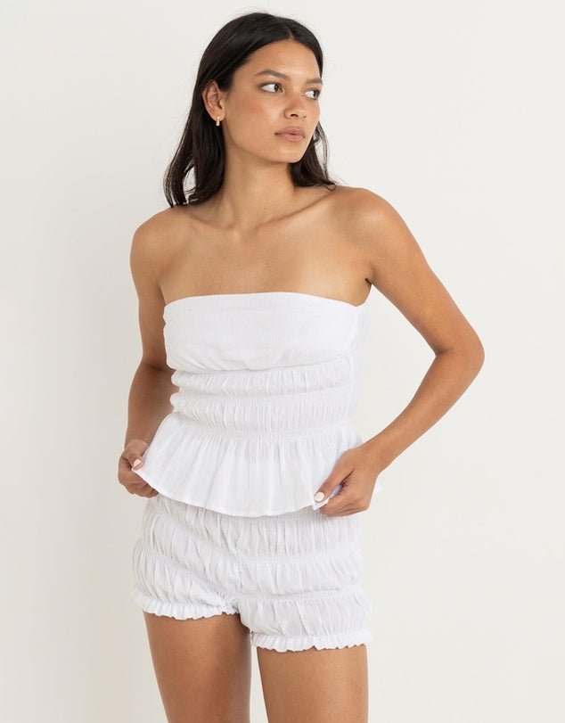 CARRIE SMOCKED TOP - RhythmCD24W-FT32-WHT-WHITE-12