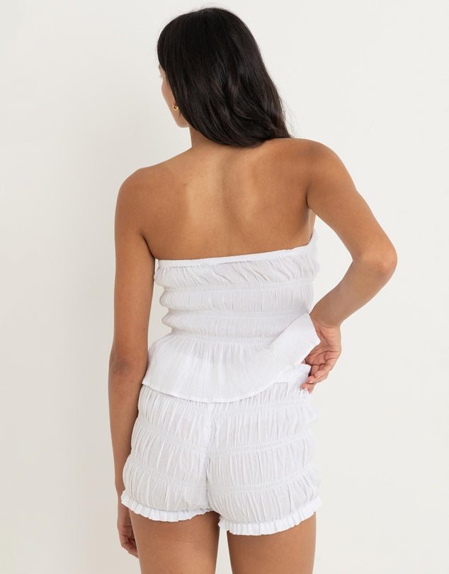 CARRIE SMOCKED TOP - RhythmCD24W-FT32-WHT-WHITE-12