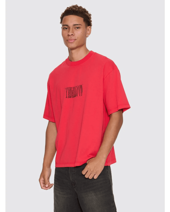 Chaotic Interventions Oversize Box Crop Tee -ThrillsTH26-129H-Winning Red-S