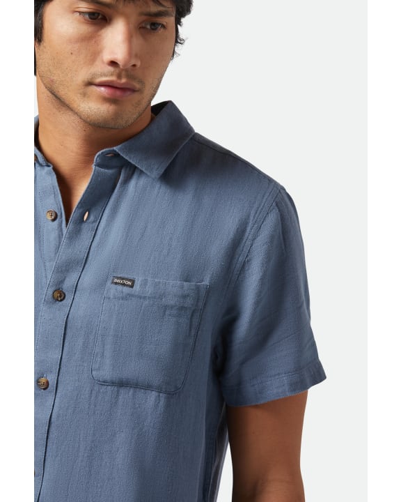 CHARTER ORG CTTN S/S WVN - Brixton1439 - AZURE BLUE - S